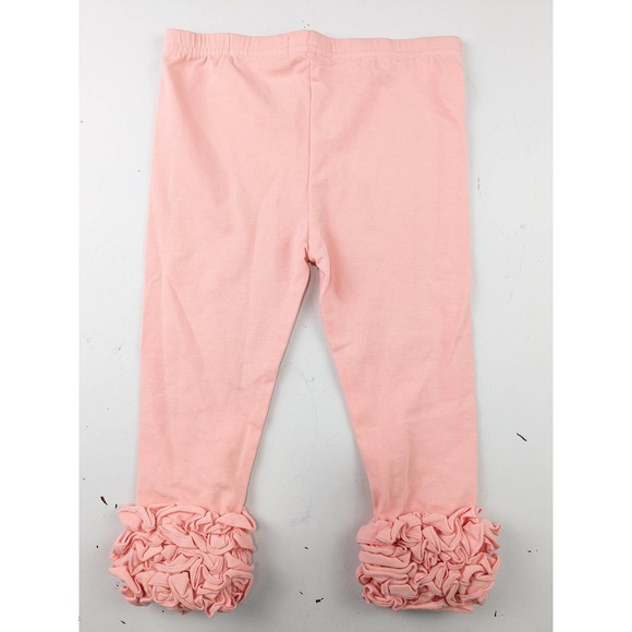 Pearls and Piggytails Pink Capri Ruffle Leggings - Picture 4 of 4